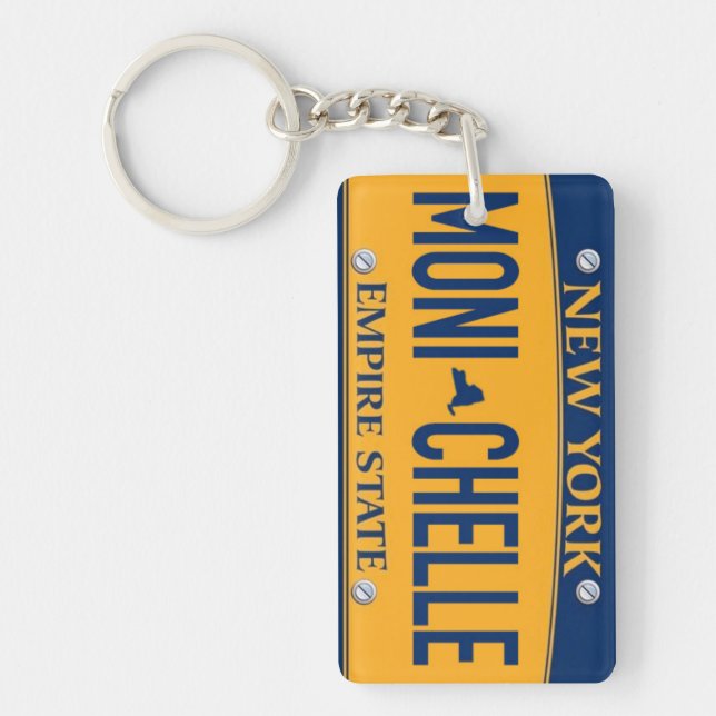 New York Empire State License Plate Art Custom Key Keychain (Front)