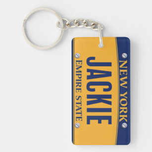 New York Empire State License Plate Art Custom Keychain