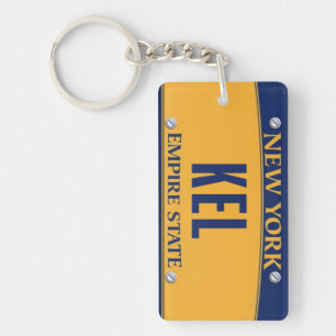 New York Empire State License Plate Art Custom Keychain