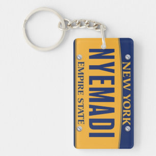 New York Empire State License Plate Art Custom Keychain
