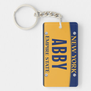 New York Empire State License Plate Art Custom Keychain