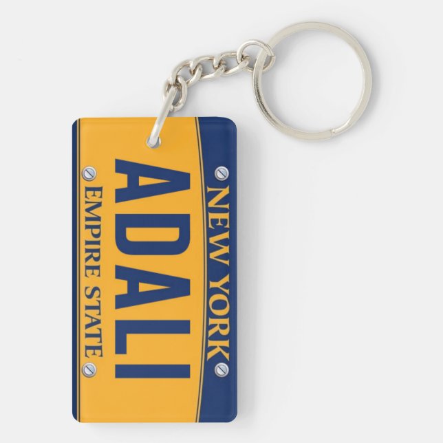 New York Empire State License Plate Art Custom Keychain (Back)