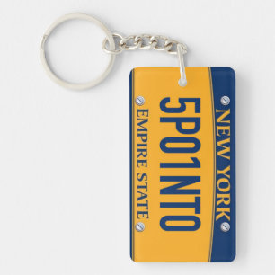New York Empire State License Plate Art Custom Keychain