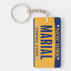 New York Empire State License Plate Art Custom Keychain