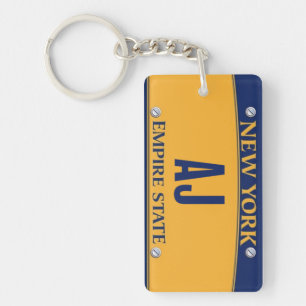 New York Empire State License Plate Art Custom Keychain