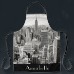 New York Empire State Personalize Apron<br><div class="desc">Beautiful black and white photo of the Big Apple.  Add your name to personalize.</div>