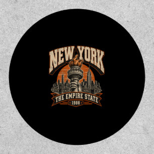 New York Empire State Vintage Round Patch