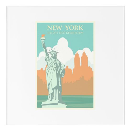 New York _ Essential Wallpaper Design Faux Canvas  Acrylic Print