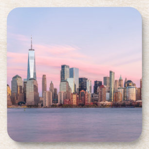 New York Evening Skyline Beverage Coaster