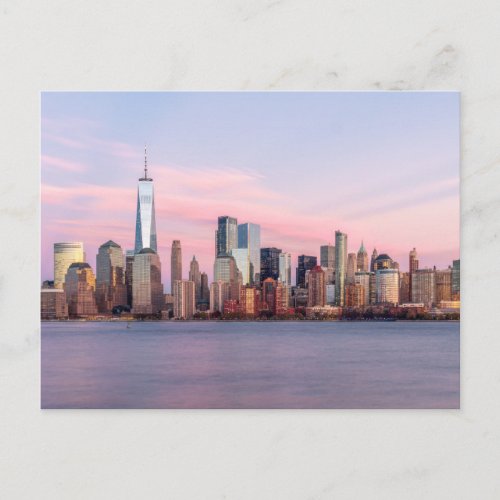 New York Evening Skyline Postcard