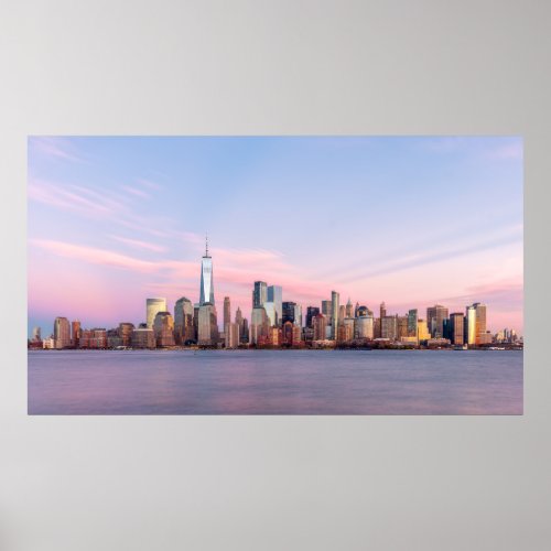 New York Evening Skyline Poster