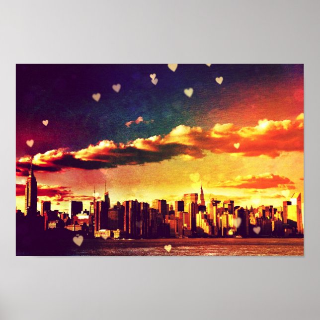 New York Fairy Tale - Skyline Hearts Poster (Front)