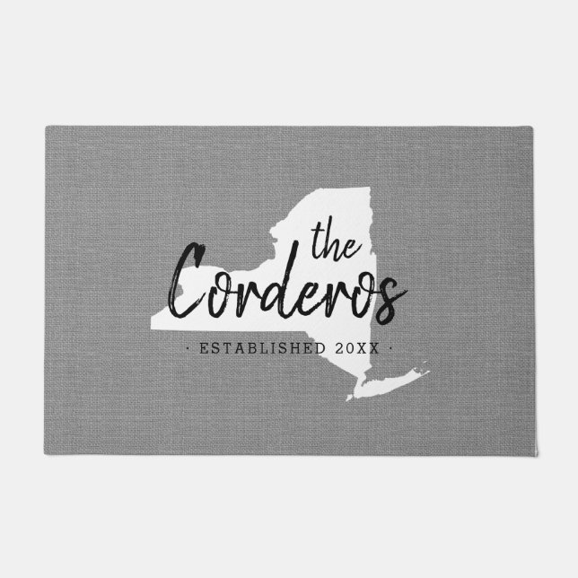 New York Family Monogram State Doormat (Front)