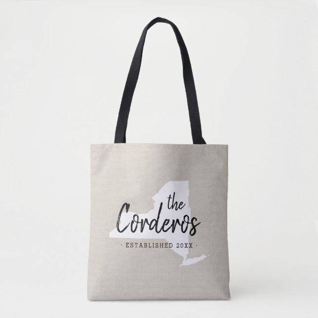 New York Family Monogram State Tote Bag (Front)