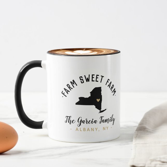 New York Farm Sweet Farm Family Monogram Mug (Creator Uploaded)
