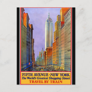 New York, Fifth Avenue, Vintage Poster, Postcard