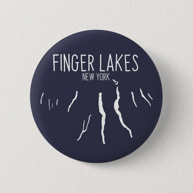 New York FInger Lakes Map Design Button (Front)