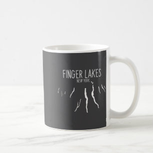 New York Finger Lakes Map Design Coffee Mug