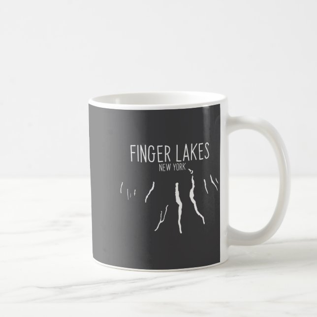 New York Finger Lakes Map Design  Coffee Mug (Right)