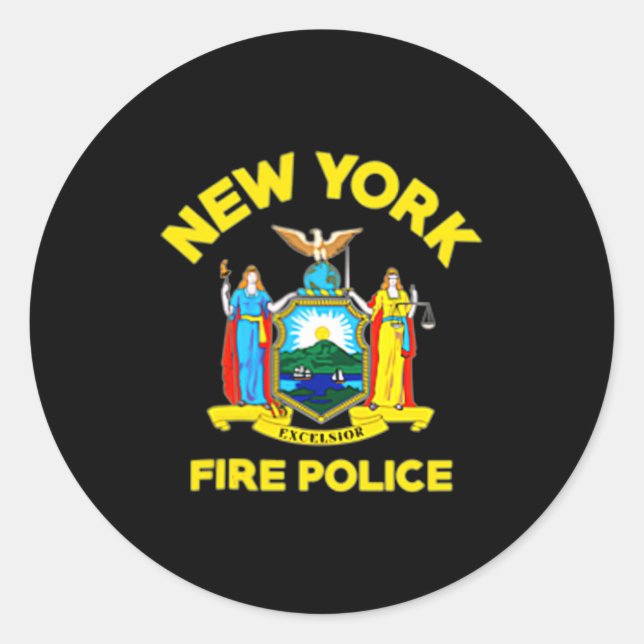 New York Fire Lice Department Firefighters  Classic Round Sticker (Front)