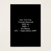 New York Fireman Art 2009~1 jGibney Trading Card (Back)