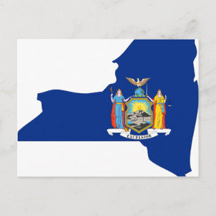 New York Flag Map Postcard