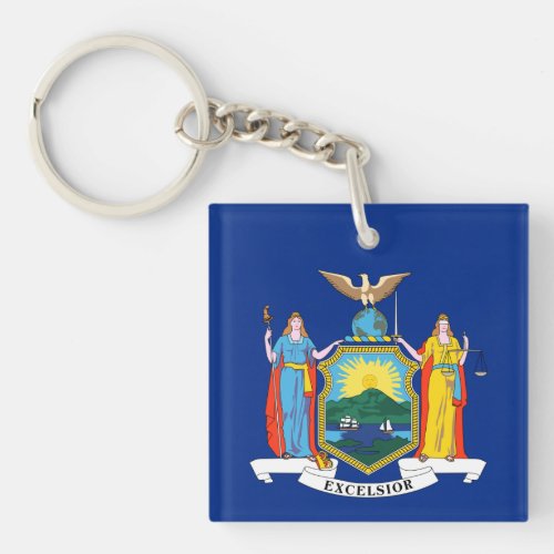 New York Flag The Empire State American Colonies Keychain