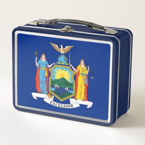 New York Flag The Empire State American Colonies Metal Lunch Box