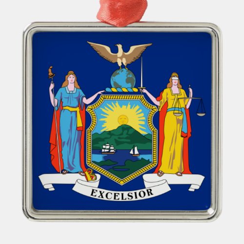 New York Flag The Empire State American Colonies Metal Ornament