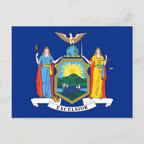 New York Flag The Empire State American Colonies Postcard