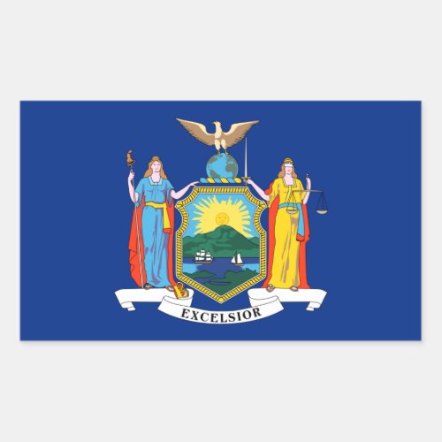 New York Flag The Empire State American Colonies Rectangular Sticker