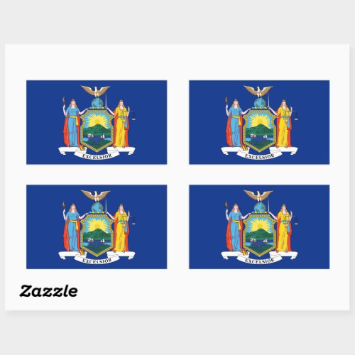 New York Flag The Empire State American Colonies Rectangular Sticker