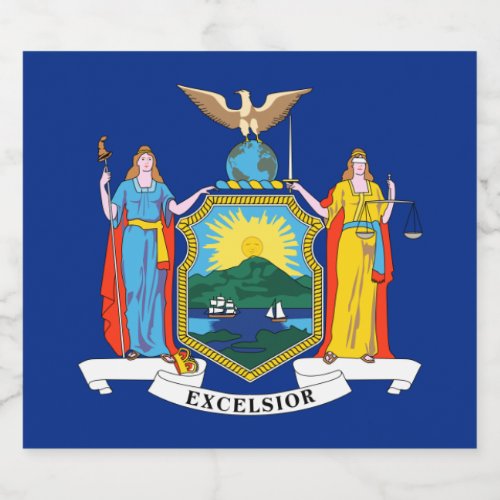 New York Flag The Empire State American Colonies Sparkling Wine Label