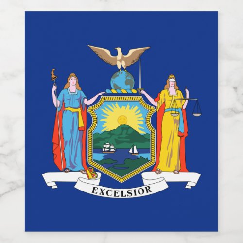 New York Flag The Empire State American Colonies Wine Label