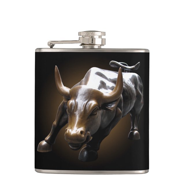 New York Flasks NYC Souvenir Bull Statue Flask (Front)