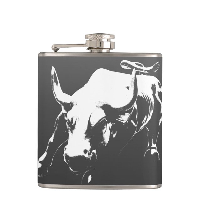 New York Flasks NYC Souvenir Bull Statue Flask (Front)