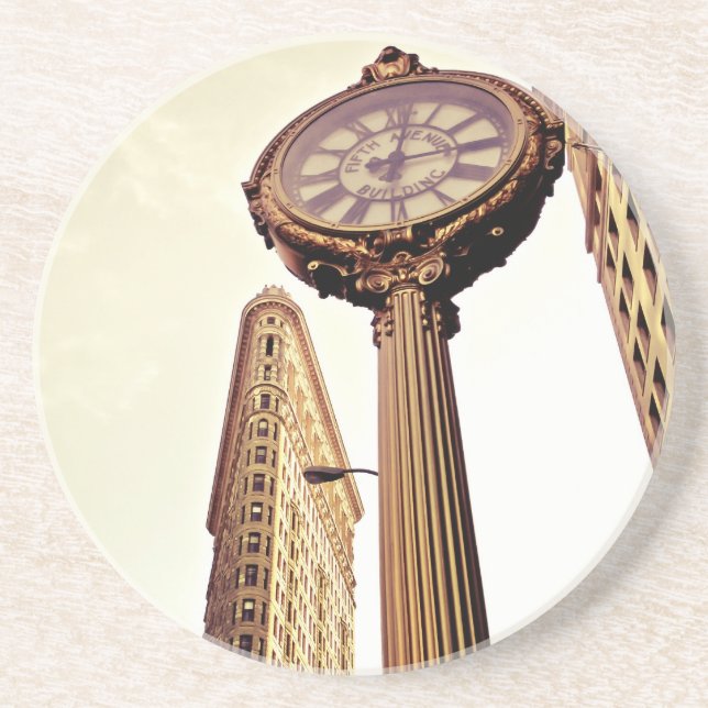 New York - Flatiron Building and Clock Coaster (Front)