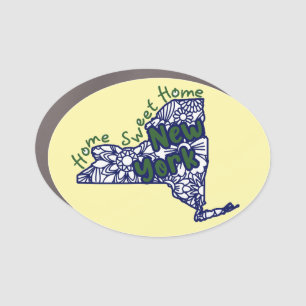 New York Floral Doodles Car Magnet
