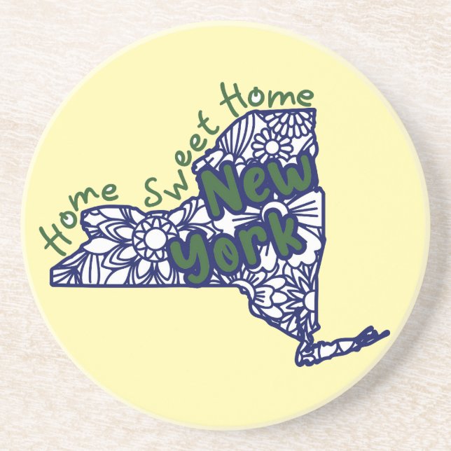 New York Floral Doodles   Coaster (Front)