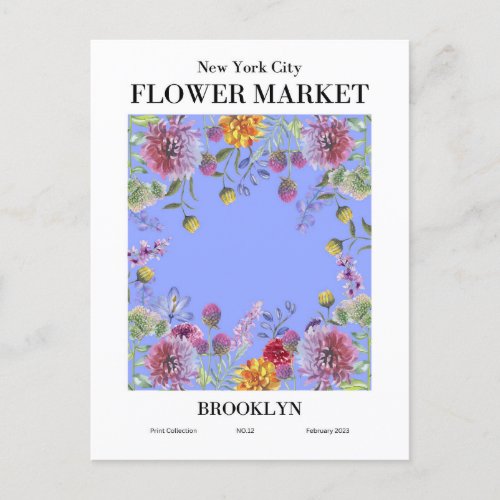 New York Flower Market Brooklyn Postcard