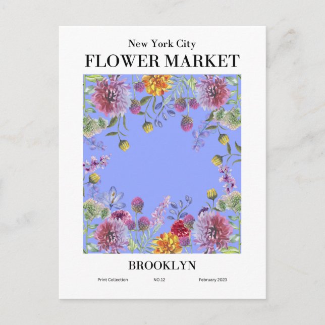 New York Flower Market, Brooklyn Postcard (Front)