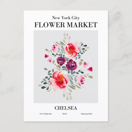 New York Flower Market Chelsea Postcard