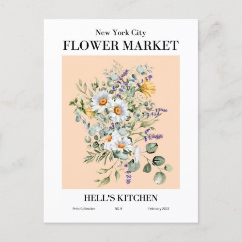 New York Flower Market Hells Kitchen Postcard