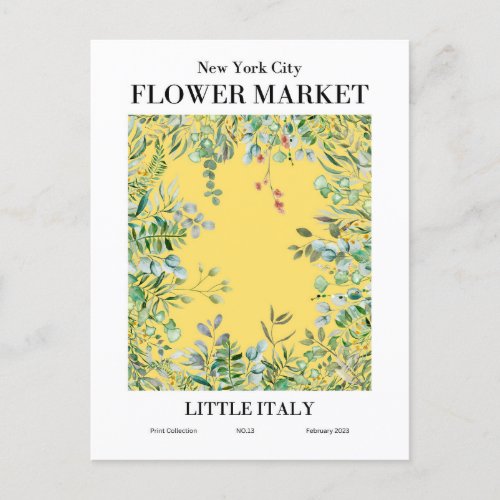 New York Flower Market Little Italy Postcard