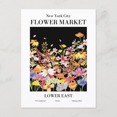 New York Flower Market Lower East Postcard