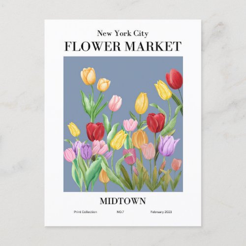 New York Flower Market Midtown Postcard