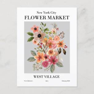 New York Flower Market, West Village Postcard