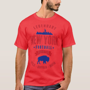 New York Football Fanatic Vintage Look Text T-Shirt