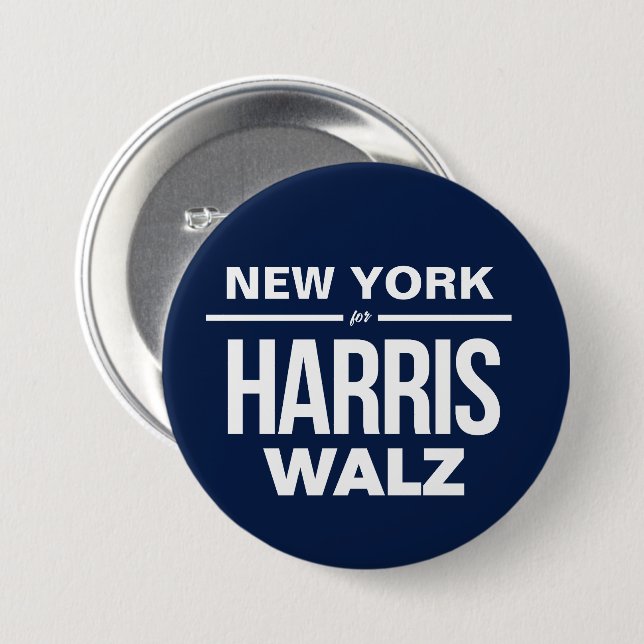 New York for Harris Walz Button (Front & Back)