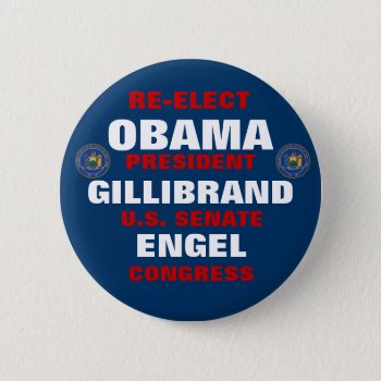 New York For Obama Gillibrand Engel Pinback Button by hueylong at Zazzle